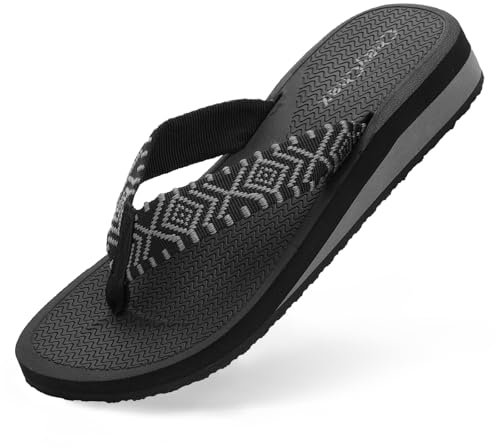 ChayChax Infradito Donna Zeppa Sandali da Spiaggia Leggero Ciabatte Estive Pantofole all’Aperto Antiscivolo, Grigio, 41 EU