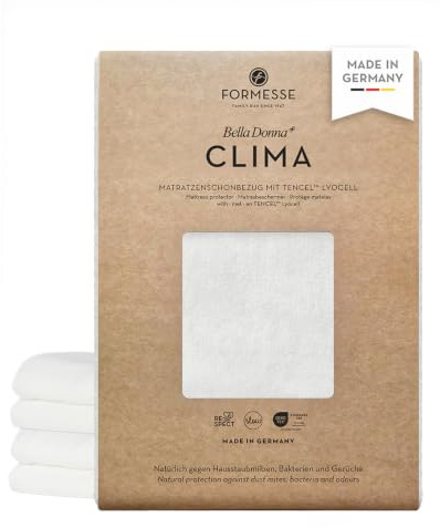 Bella Donna Clima Matratzenschoner: natürliche Hygiene, kein Verrutschen | FORMESSE; 70x190-80x220cm, bis 30cm; 82% TENCEL™ Lyocell, 16% Polyester, 2% Elastan; Hausstaubmilben, Bakterien & Gerüche