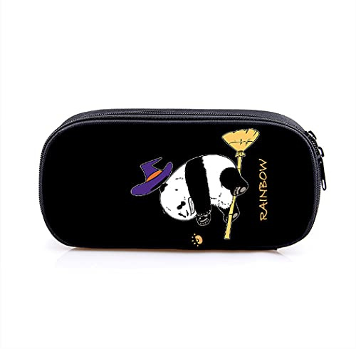 Abcsea 1 Stück Panda Niedliche Federmäppchen, Große Kapazität Federmäppchen, Große Kapazität Briefpapier Pouch, Stifteetui Groß (Schwarz)