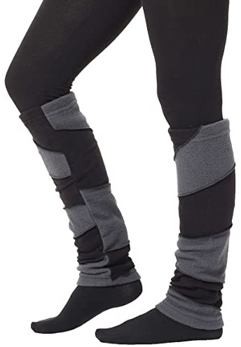 PUREWONDER Damen Stulpen Beinstulpen Fleece Beinwärmer Modell Nr. 27 Schwarz