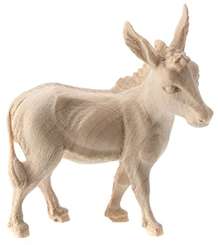 Esel aus Holz für 10 cm hohe Raffaello-Krippe, Grödnertal