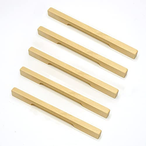 YNDD 5 Stück Holz Möbelgriffe 96 mm Lochabstand, Massiv Holzgriffe Türgriffe Hardware Griffe Schrankgriff Schubladengriffe Stangengriff für Tür Möbel Knöpfe Schubladen Schrank Kommoden Kinderzimmer