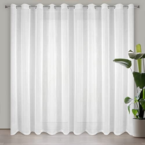 Eurofirany Lucy Voile-Vorhang, Weiß, 200 x 250 cm