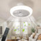 POWROL Modern Ceiling Fans with Lights Remote Reversible Low Profile Smart Ceiling Fan with Light Flush Mount LED Dimmable 3 Colors 6 Speeds Timing 46 CM Ceiling Fan with Lamps for Bedroom