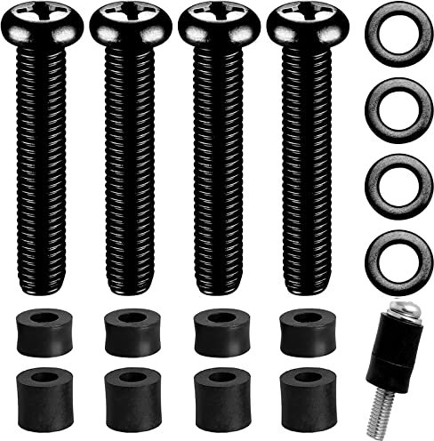 M8-Schrauben für Samsung TV M8 x 45 mm, Abstand 1,25 mm TV-Befestigungsschrauben mit 25 mm langen Abstandshaltern (schwarz)