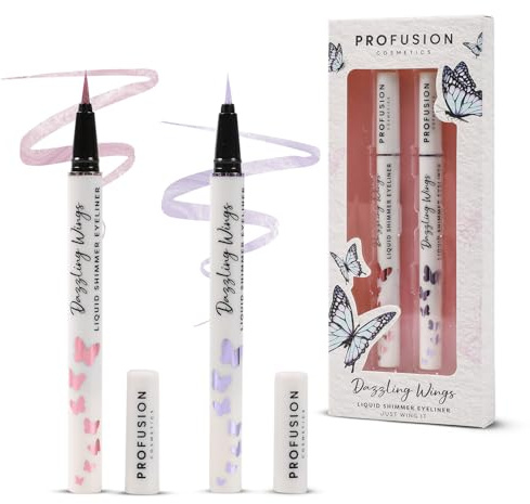 Profusion Cosmetics Empowered Butterfly Dazzling Wings Liquid Shimmer Eyeliner, Quick-dry, Waterproof, Sparkling Linears, Flexible brush for easy and precise application