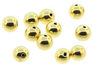 The Beadsmith Memory Wire End Caps – Round, Half Drilled Bead – 3mm, 144 Pieces Per Bag, Gold Plated – End Cap for Making Memory Wire Jewelry, Bracelets, Rings and Necklaces