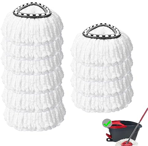 10 Pack Mop Head Replacement for O-Ceda EasyWrin Spin Mop, Ailengy 100% Microfiber Mop Refills Spin Mop Replace Heads for ocedar Mop Easy House Cleaning and Floor Mopping