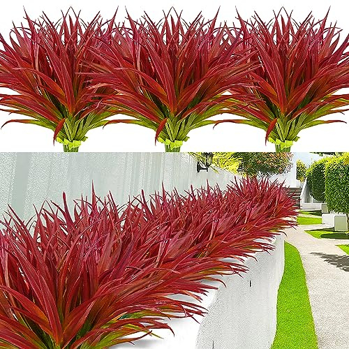 AUMVEYI Plantas artificiales para exteriores, UV, plantas tropicales falsas, 12 unidades