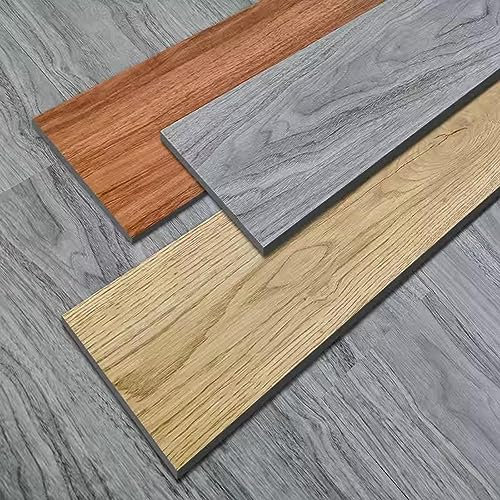 HCZION 7Stück PVC Bodenbelag Selbstklebend Vinylboden Selbstklebend Fliesen Holzoptik Bodenfliesen, Vinyl Bodenbelag Für Küche Wohnzimmer Badezimmer (Color : Teak)