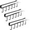Winlauyet 3pcs Versatile Iron Under-Shelf Cup Mug Holder - Space-Saving Kitchen Organizer for Mugs, Utensils, and Accessories with 4 Self-Adhesive Screws (Black)