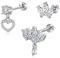 FECTAS 16G Knorpel Tragus Ohrstecker für Frauen Männer CZ Herz Helix Muschel Ohr Piercing Schmuck Silber 3pcs
