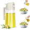 DUEXSO | 3 en 1 Pulverizador Aceite Spray Vidrio | Aceitera Antigoteo | Spray Aceite Cocina 470ml | Rociador Freidora de Aire | Dispensador Aceitera para Cocinar | Difusor de Niebla Fina (Beige)