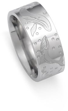 kkjoy Wal des Meeres Ring Bergkette Ring Spirale Ring Edelstahl Ihre Seite Gesicht Versprechen Ring Schmuck Geschenk für Frauen Männer