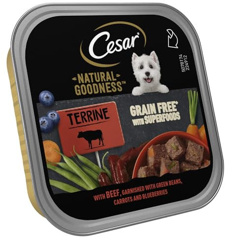 Cesar Natural Goodness- Wet Dog Food - for Adult Dogs - with Beef in Loaf - 16 x 100 g