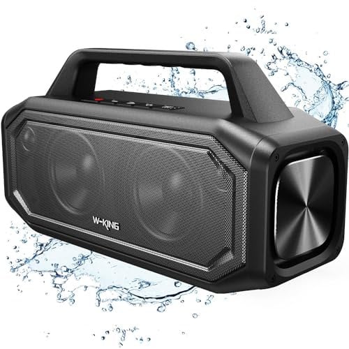W-KING Altoparlanti Bluetooth wireless da 80 W, altoparlanti portatili per esterni ad alta voce con Bass Boost, accoppiamento stereo, ricarica inversa, altoparlante Bluetooth impermeabile IPX6,