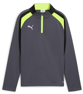 Puma Unisex-Kinder IndividualLIGA 1/4 Zip Top Jr T-Shirts, Galactic Gray-Yellow Alert,