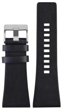zyimodl 24/26/28/30/32/34mm große Herren-Smartwatch-Uhrenarmband, weiches Echtleder, Schwarz, 34mm, Standard, Faltschließe