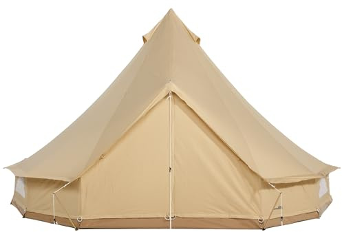 CanvasCamp Sibley 500 ProTech Canvas-Zelt, 8-Personen-Glamping-Jurte für 4 Jahreszeiten, Verstärktes Material, Netzwände, Hochwertiges 360 g/m² Baumwoll-Canvas