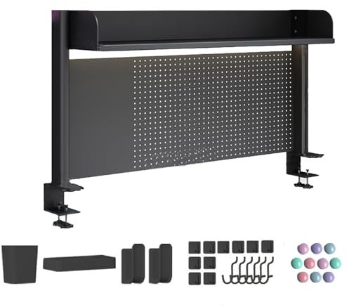 Schreibtisch Organizer Schreibtisch Stecktafel zum Klemmen, Clamp-on Schreibtisch Organizer, Schreibtisch Verlängerung, Stecktafel für den Arbeitsplatz, für Tischzubehör(Size:100*63cm/39*25in)