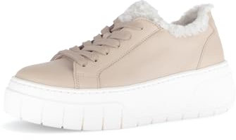 Gabor Damen Low-Top Sneaker, Frauen Halbschuhe,Laufschuhe,schnürschuhe,schnürer,Business,Freizeit,straßenschuhe,Sand/Panna,39 EU / 6 UK