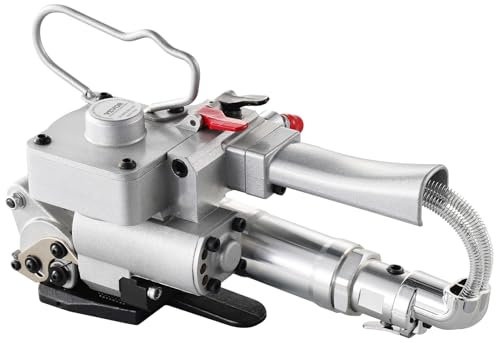 VEVOR Herramienta Flejadora Neumática para Tras de Plástico PET de 1.9 cm a 2.5 cm de Ancho Máquina Flejadora de Embalaje Automática con Tensión Máxima de 4000 N Kit de Flejado Portátil