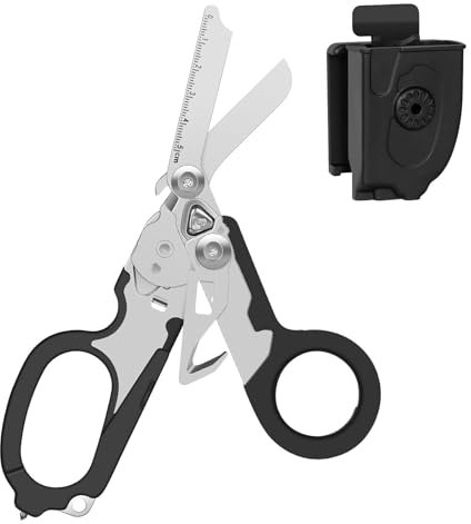 Trauma Schere Emergency Shears mit Strap Cutter und Glass Breaker Faltbare Scherenzange aus Edelstahl, Outdoor Camping Rescue Scissors Tools