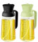 YARRAMATE 18oz/550ml Olive Oil Sprayer Mister with Measuring Scale, 2-in-1 Glass Bottle Dispenser for Cooking, Pour and Spray, Kitchen Use for Air Fryer, BBQ (Black & Green)