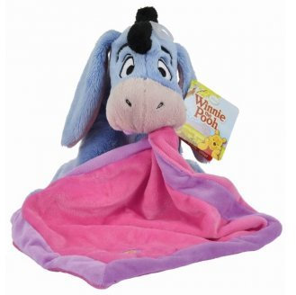 cavernedesjouets Peluche Bourriquet 26 cm avec Mouchoir Rose et Violet - Set Doudou Collection Winnie + 1 Carte Tigre - Enfant