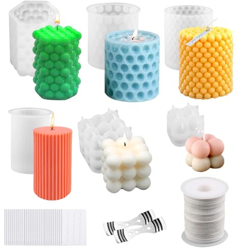 WIKIMO 2 Stück Silikonformen Gießformen Weihnachten Elch, Gießformen Silikon für Durchbrochene Elch Silikonform, Silikonform für Gips zum Gießen (Candle Set 6 Piece)
