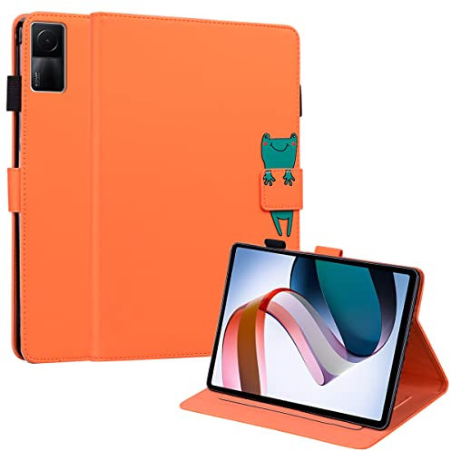 Mldjomid Custodia Protettiva Compatibile con Xiaomi Redmi Pad 10.61 Pollici 2022 Flip Pelle PU Tablet Case Cover con Supporto e Slot per Scheda per Xiaomi Redmi Pad 10.61 (2022) Tablet, Arancione
