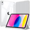 EspZanthic Funda para iPad (A16) 11.ª/10.ª Generación (2025/2022) con Ranura Especial para Lápiz y Adaptador, Clara Transparente Trasera Soporte Antigolpes Cover Tableta, Gris Plata