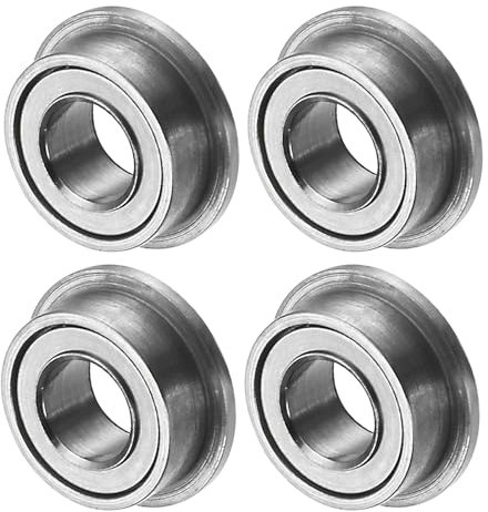 M METERXITY 4-Pack MF63ZZ Flanged Ball Bearing, 3 x 6 x 2.5mm Double Metal Shielded Chrome Steel (GCr15) Flange Rip Bearings for Wheelbarrow/Printer/Fax Machines/Power Tools