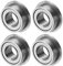 M METERXITY 4-Pack MF63ZZ Flanged Ball Bearing, 3 x 6 x 2.5mm Double Metal Shielded Chrome Steel (GCr15) Flange Rip Bearings for Wheelbarrow/Printer/Fax Machines/Power Tools
