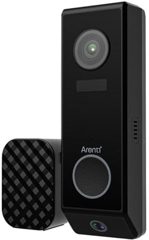 ARENTI P10 Innovative, kabellose, batteriebetriebene WLAN-Video-Türklingel mit Zwei Kameras, Nachtsicht, PIR-Bewegungserkennung, IP65 Wetterschutz