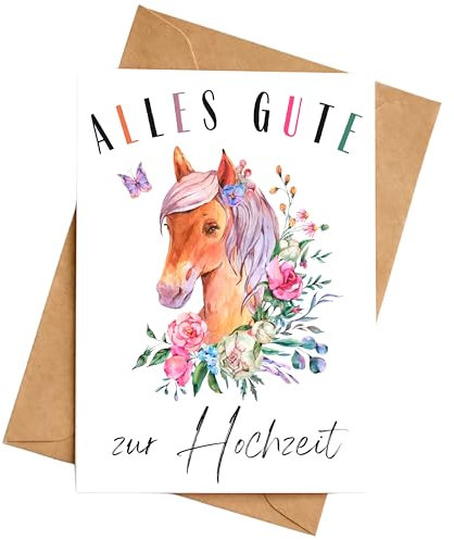 Palanemo Hochzeitskarte Pferd Tier Pferdeliebhaber Karte zur Hochzeit DIN A6