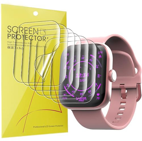 Lamshaw 6 Piezas Protector de pantalla para Vieta Pro Smartwatch Beat 7S 1,61 Pulgadas Protectora Película,Película HD Suave TPU láminas Protectora,Anti-Arañazos,Sin Burbujas (6Piezas)