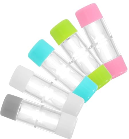 WRITWAA 5pcs Double-Ended Rgp Lens Case Travel Box Sealing Barrel Design Portable Soak Storage for Outdoor Daily Care