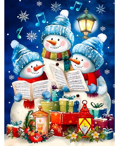 MISCER Diamond Painting für Erwachsene,Christma Schneemann Diamond Art kit, Diamant Pictures Set Anfänger, DIY Diamant Malerei Basteln Bilder Arts Geschenk für Zuhause Wand Deko 30x40cm