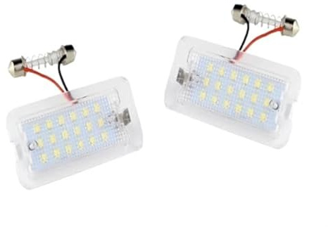 Yurefax 2x Number License Plate Lights, for Fiat, 500 / For Abarth 2007-2016 For CANbus Xenon White Number Plate Light