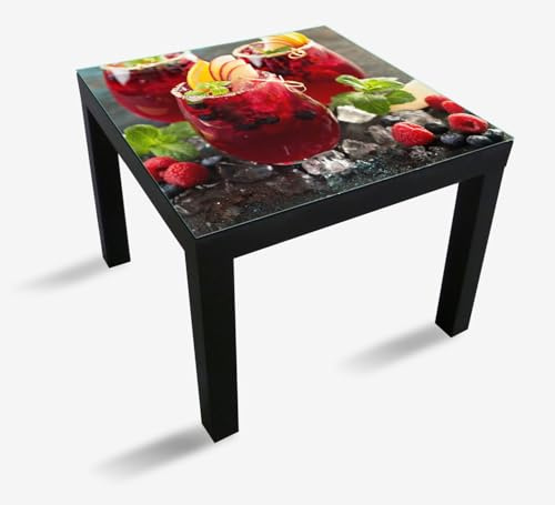 Wallario Glasplatte, Schutzplatte 55 x 55 cm - geeignet für IKEA Lack Tisch, für Beistelltisch/Couchtisch, Sommerlicher Wildbeerencocktail