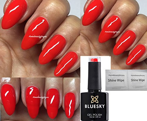Bluesky Nail Gel Polish - Kiss Me Red Special Edition Bright Red Christmas Color UV LED Soak Off 10ml