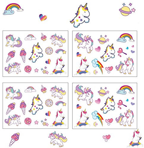 Oblique-Unique® Einhorn Sticker I farbenfrohe selbstklebende Aufkleber I Unicorn I Kindergeburtstag I Deko