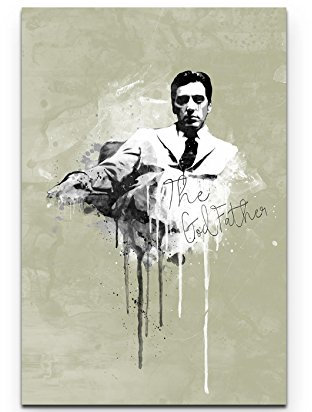 Paul Sinus Art The GodFather Al Pacino 90x60cm Splash Art Wandbild auf Leinwand naturfarbend
