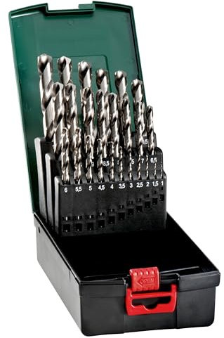 Metabo HSS-G-Bohrerkassette SP – 627669000 – Für vielseitige Stahl-, Metall- und Kunststoffbearbeitung – 25-teilig