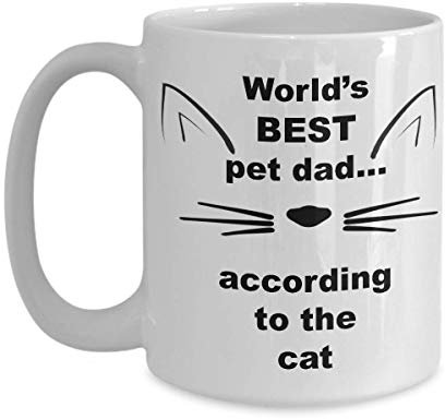 World's Best Cat Dad funny coffee mug, Crazy cat lover gifts merchandise, Stuff for men, Foster pet parents, Gifts for dad, Boyfriend or fiancee