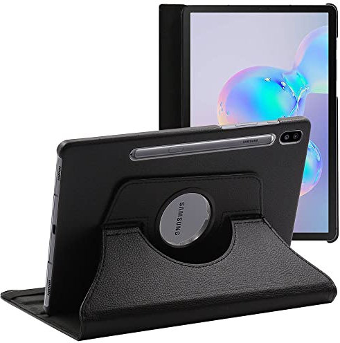 ebestStar - Funda para Samsung Galaxy Tab S6 10.5 T860/T865, Carcasa Capa Giratoria, 360 Protectora, Cuero PU Soporte, Negro