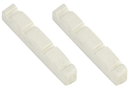 Alomejor Ukulele Brücke Sattel, 4 Saiten Schlitz Bass Gitarre Top Bone Nut Sattel String Mutter Set 2 Stück für 4 String Gitarre(44 * 5.8 * 8mm)