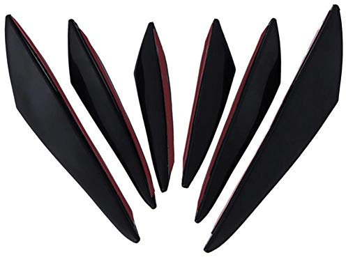 iSpchen Spoiler de Carrosserie de Voiture 6PCS, Ailerons de Diffuseur de Pare-Chocs Arrière/Avant de Voitures de Fibre de Carbone