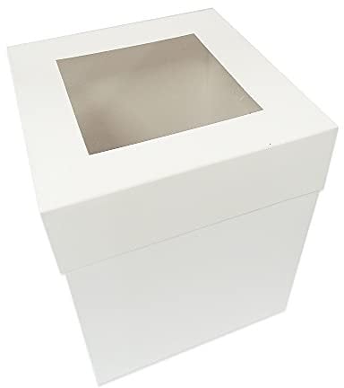 The Cake Decorating Co. Tall Extra Deep White Cake Box With Window 16